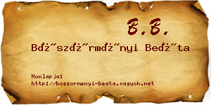 Böszörményi Beáta névjegykártya