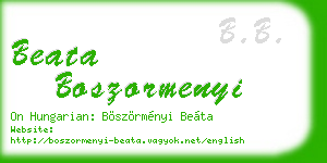 beata boszormenyi business card
