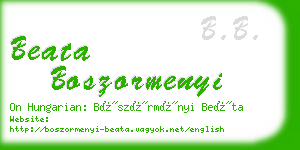 beata boszormenyi business card